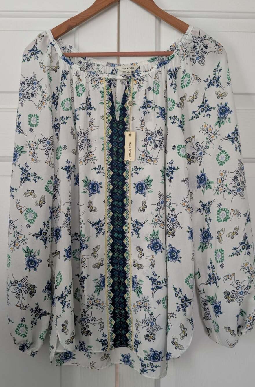 Max Studio Boho Flowy Blouse NEW!
